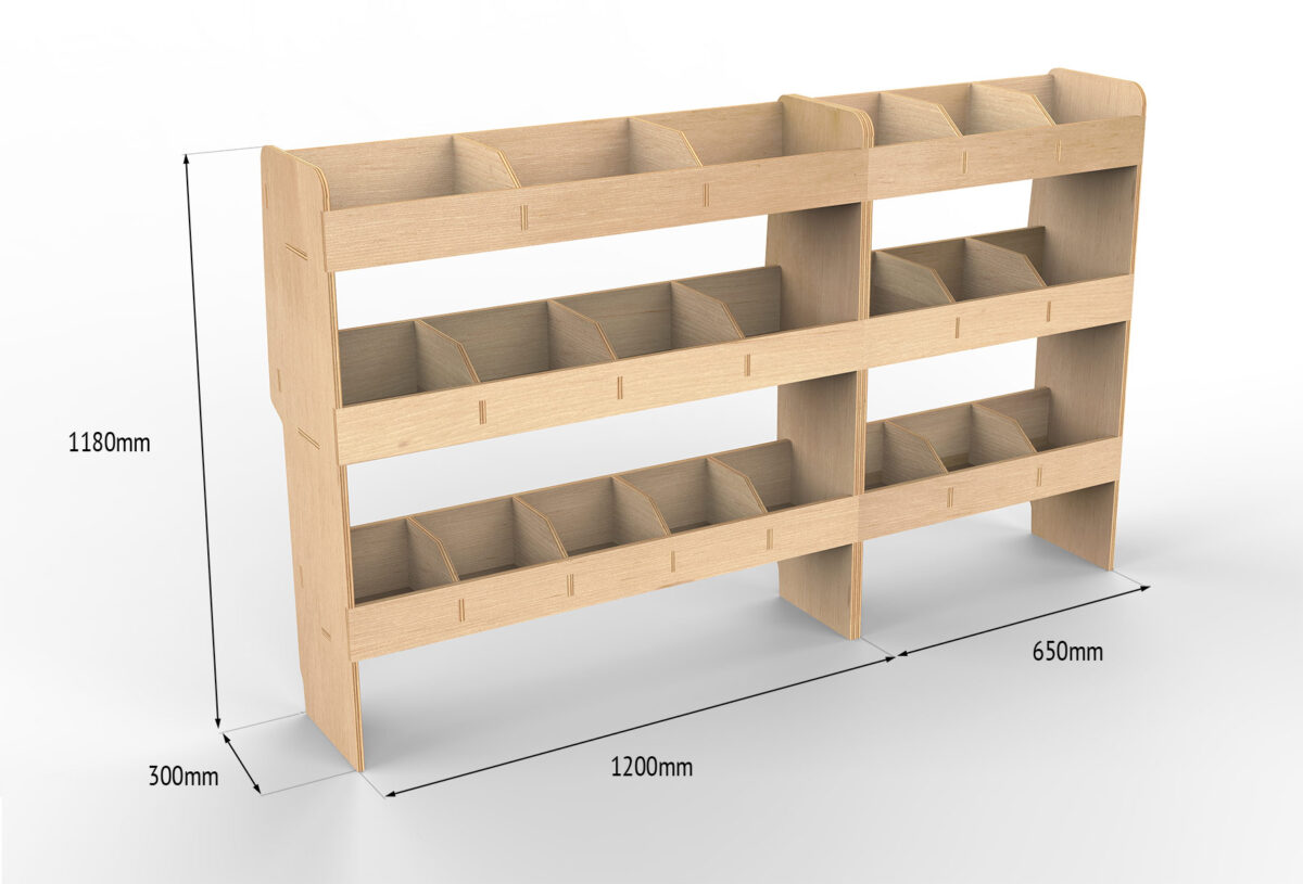 Étagère utilitaire pour Volkswagen Caddy L2 (Maxi) 2004-20 Étagères rangements intégrales côté conducteur du fourgon – Image 4