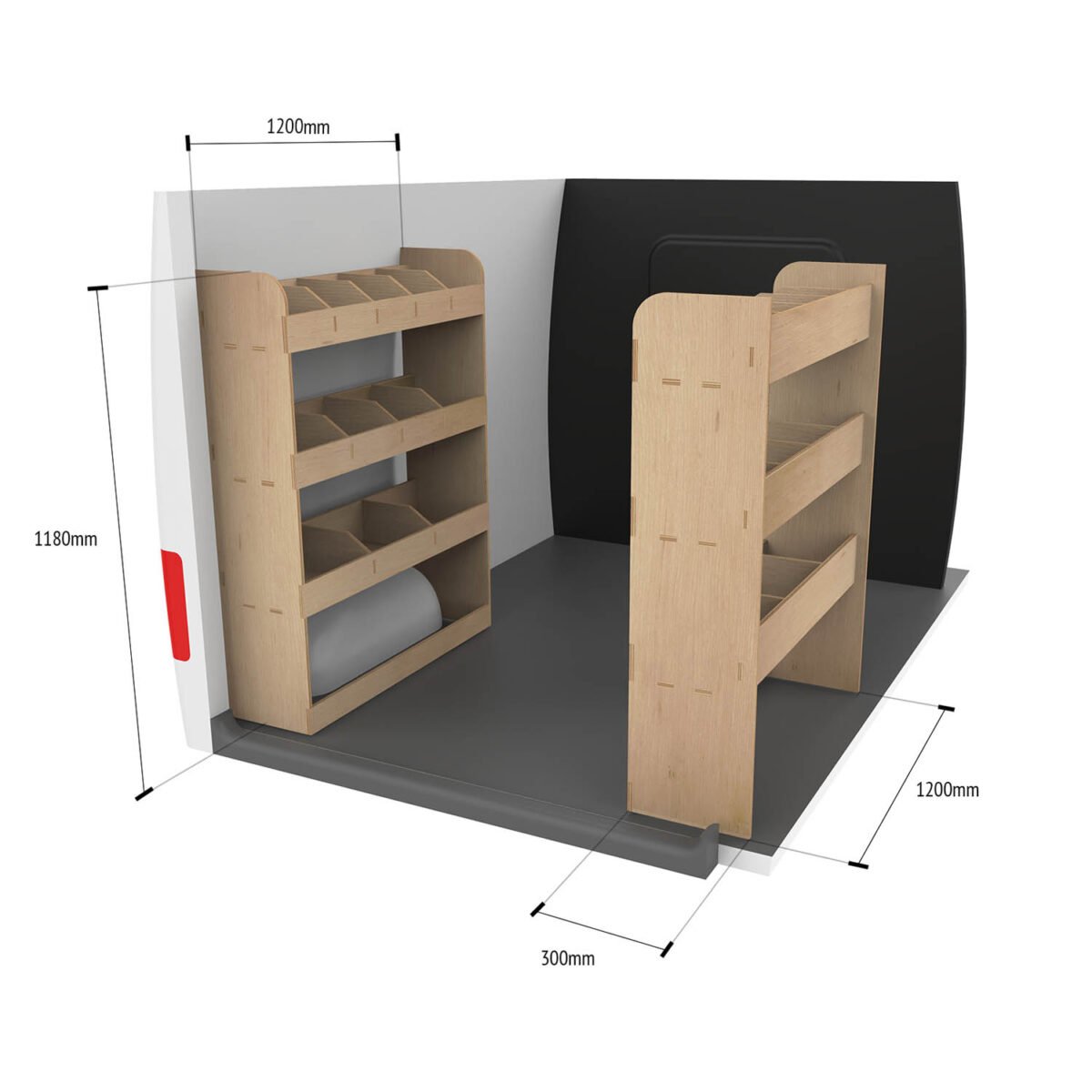 Étagère utilitaire pour Renault Trafic L2, 2001-14 Étagères rangements arrière doubles – Image 8