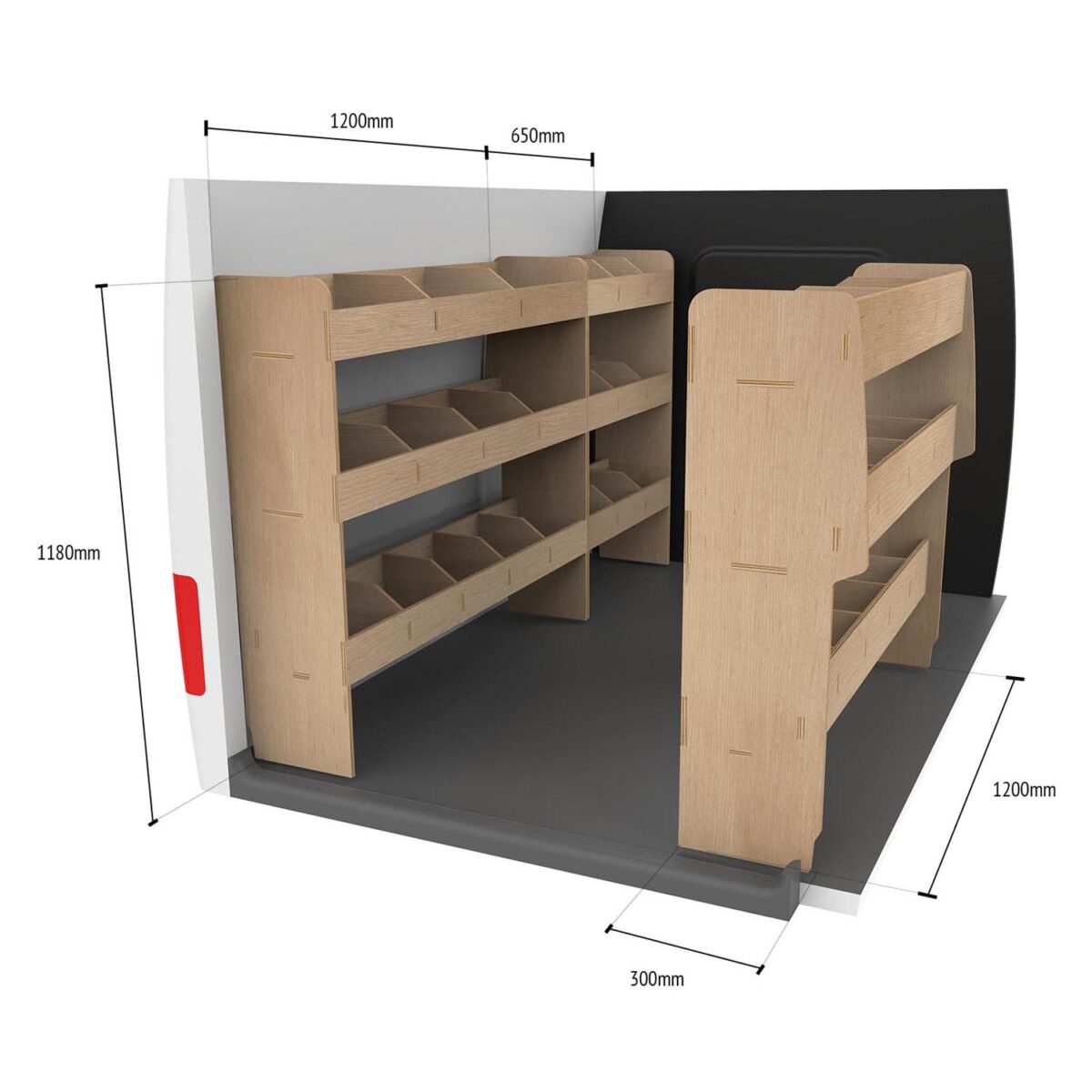 Étagère utilitaire pour Volkswagen Caddy L2 (Maxi) 2004-20 Unités de rayonnage triple – Image 4