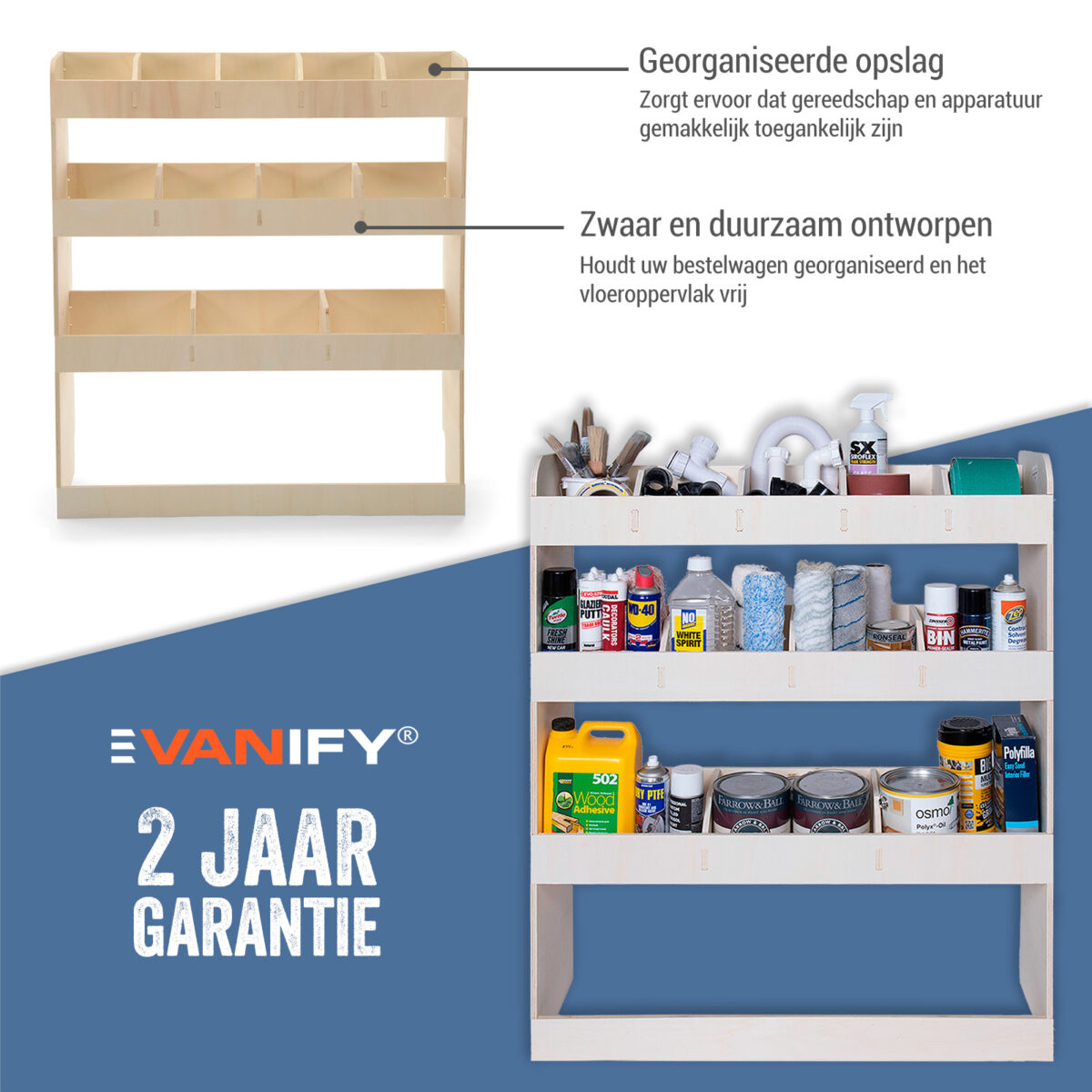 Étagère utilitaire pour Volkswagen Transporter T5 L1, 2003-15 Unités de rayonnage triple – Image 7