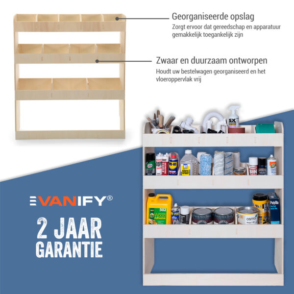 Étagère utilitaire pour Volkswagen Transporter T5 L1, 2003-15 Unités de rayonnage triple – Image 7